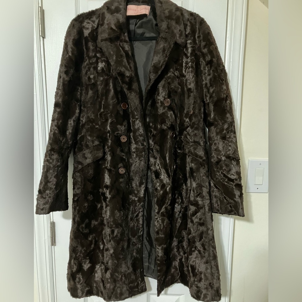 90's Minimalist Italian Faux Fur Coat a la Carolyn Kennedy - mint, size 6-10